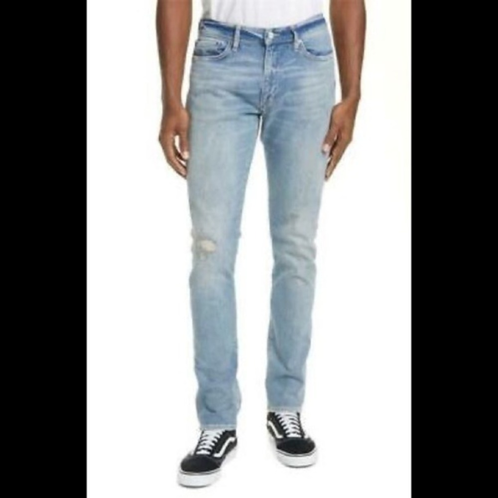 OVADIA & Sons Distressed Skinny 001 Jeans in Paint Light Size‎ 34 NWT $ 270.00